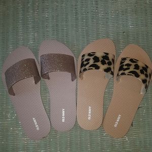 Old navy slide on sandals (2 pairs)
